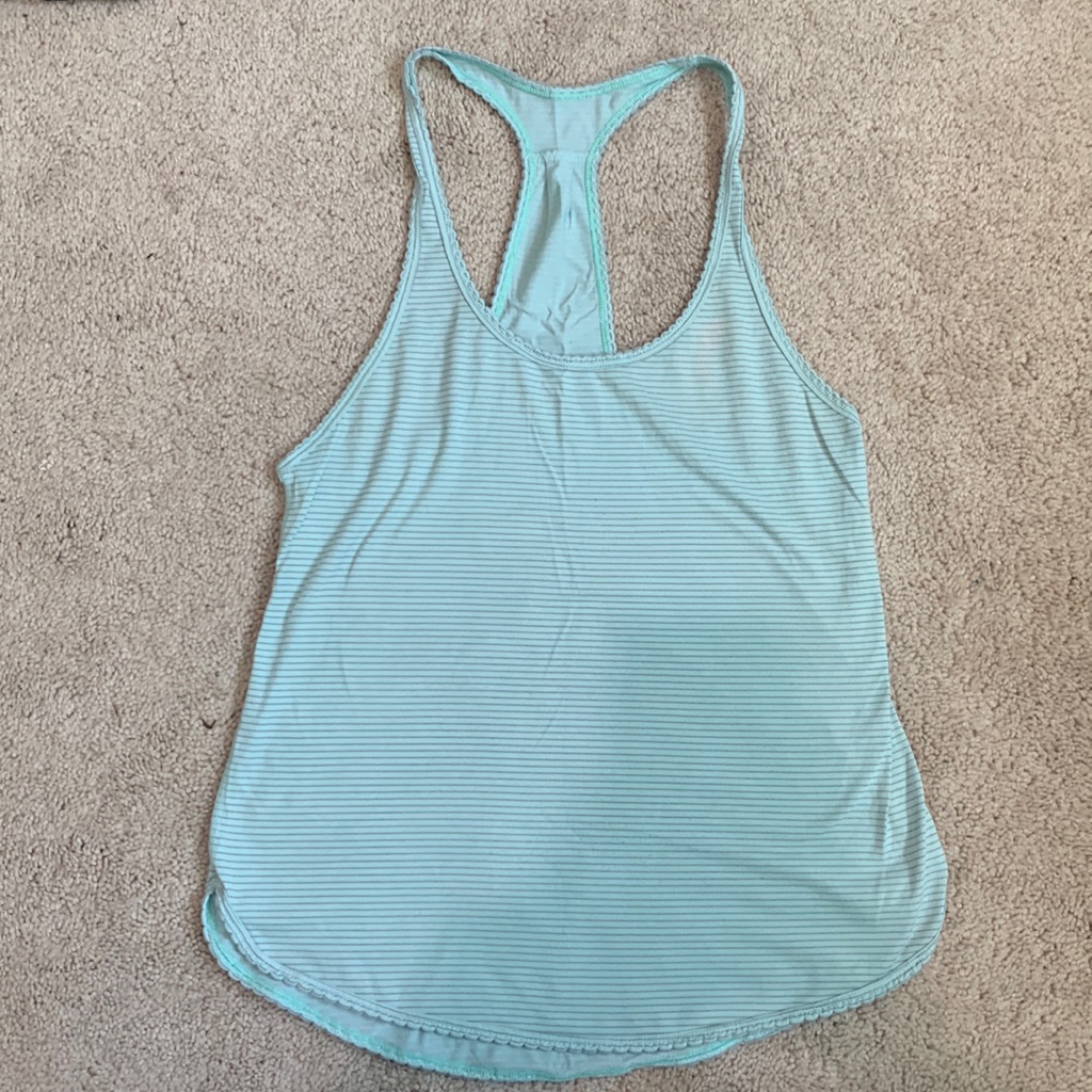 Lululemon 105 Singlet Silver* Scalloped Hem Heathered Fresh Teal Size 4